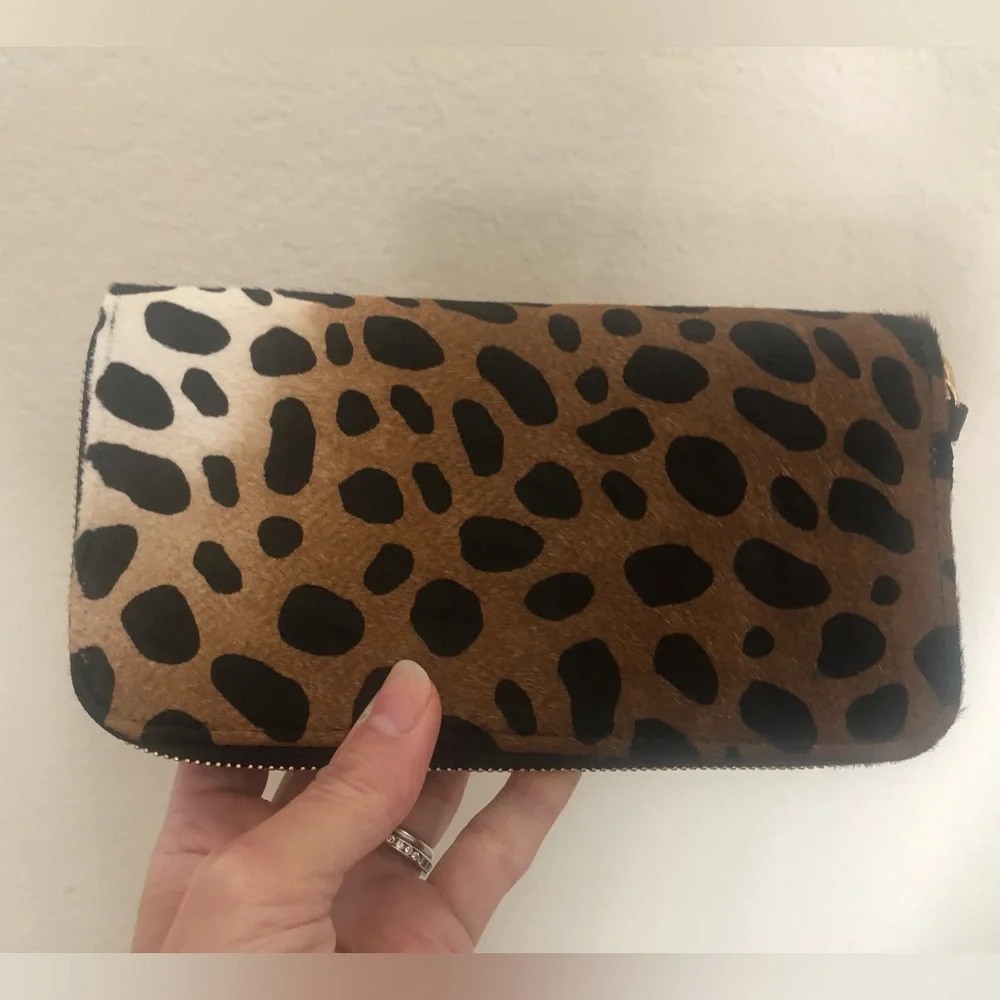 NWOT Faux Leopard Fur Wallet